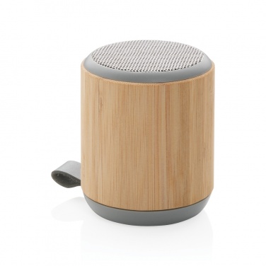 Logo trade promotional item photo of: Bamboo and fabric 3W wireless speaker
