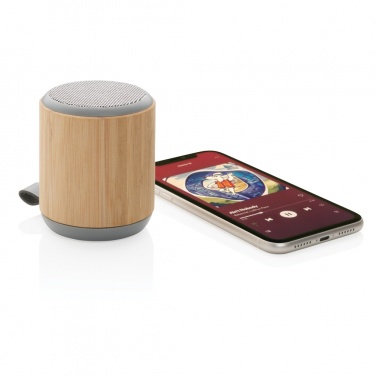 Logotrade promotional gift picture of: Bamboo and fabric 3W wireless speaker
