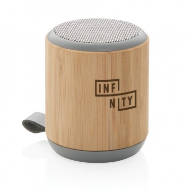 Logo trade corporate gift photo of: Bamboo and fabric 3W wireless speaker