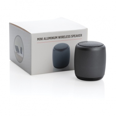 Logo trade corporate gifts image of: Mini aluminium wireless speaker
