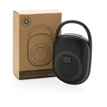 Logo trade advertising product photo of: RCS recycled plastic Lightboom 5W Clip speaker