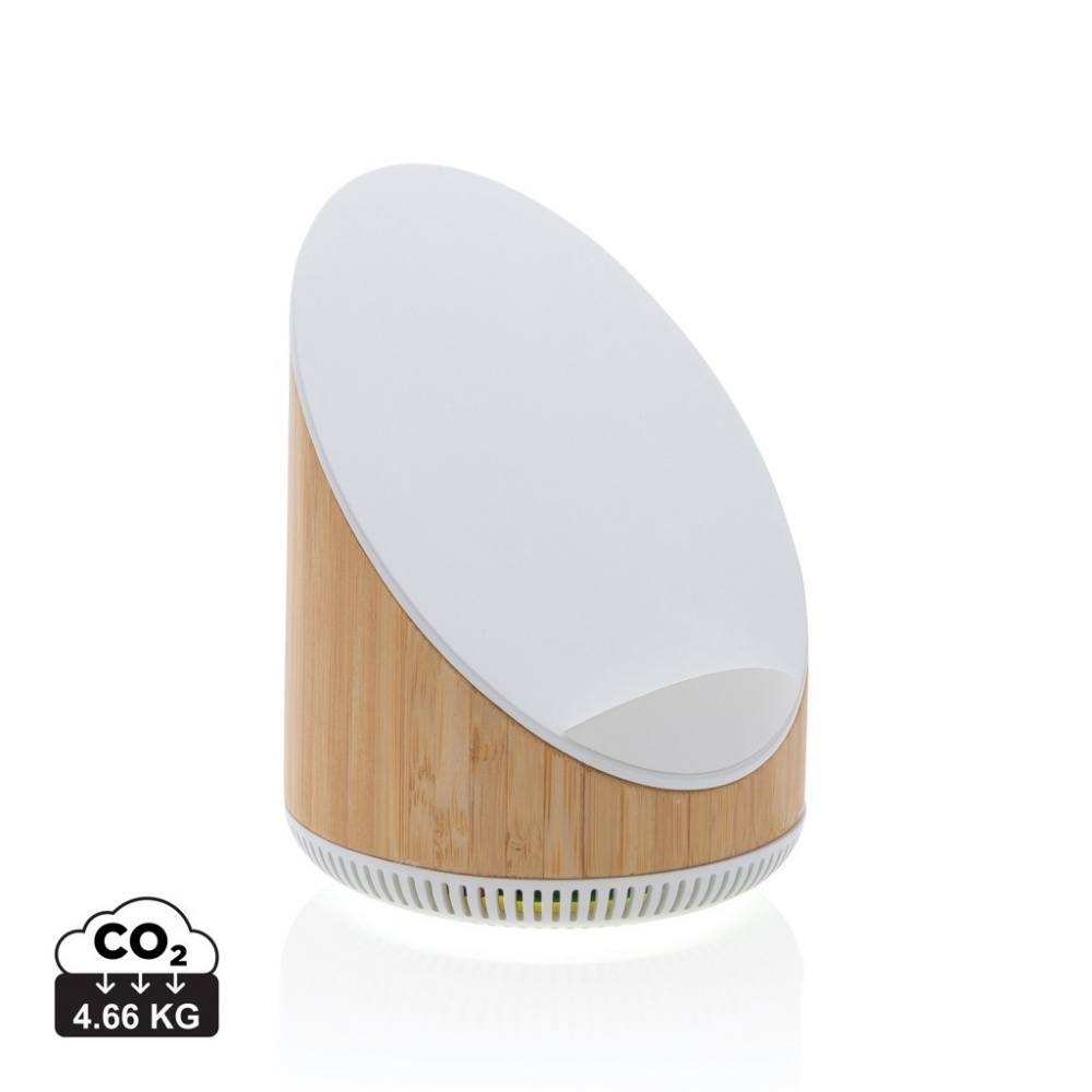 Logo trade promotional products image of: Ovate bamboo 5W speaker with 15W wireless charger