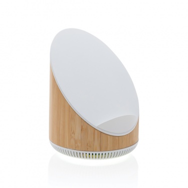 Logo trade promotional gift photo of: Ovate bamboo 5W speaker with 15W wireless charger