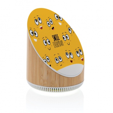Logo trade advertising products image of: Ovate bamboo 5W speaker with 15W wireless charger