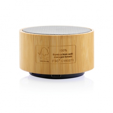 Logotrade promotional gift picture of: RCS recycled plastic and bamboo 3W wireless speaker