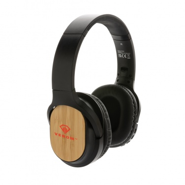 Logo trade promotional merchandise photo of: RCS and bamboo Elite Foldable wireless headphone