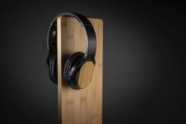 Logo trade corporate gifts picture of: RCS and bamboo Elite Foldable wireless headphone