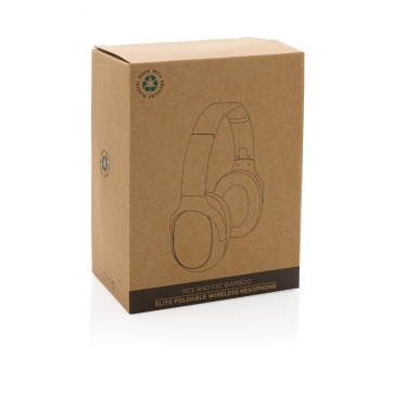 Logo trade promotional items image of: RCS and bamboo Elite Foldable wireless headphone
