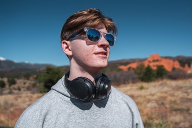 Logo trade corporate gifts picture of: RCS recycled plastic Elite Foldable wireless headphone