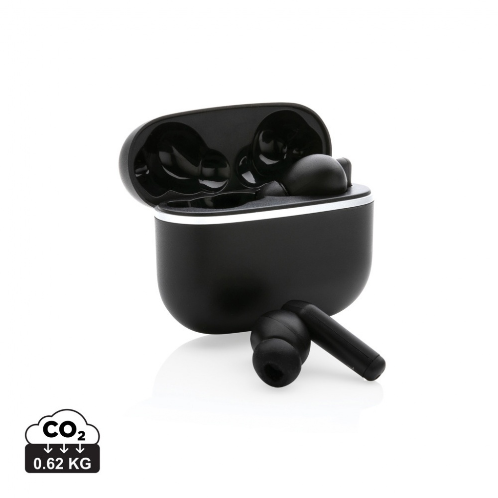Logo trade corporate gift photo of: RCS recycled plastic Swiss Peak TWS earbuds 2.0