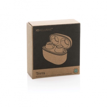 Logo trade promotional giveaway photo of: Terra RCS recycled aluminium wireless earbuds