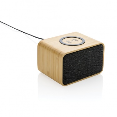 Logo trade promotional merchandise picture of: RCS Rplastic 3W speaker with bamboo 5W wireless