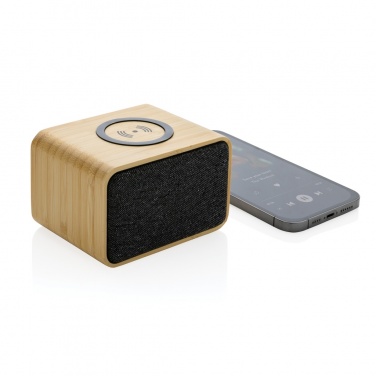 Logotrade promotional merchandise image of: RCS Rplastic 3W speaker with bamboo 5W wireless