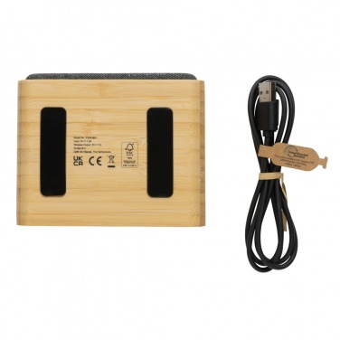 Logotrade business gift image of: RCS Rplastic 3W speaker with bamboo 5W wireless
