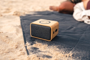 Logo trade promotional items image of: RCS Rplastic 3W speaker with bamboo 5W wireless