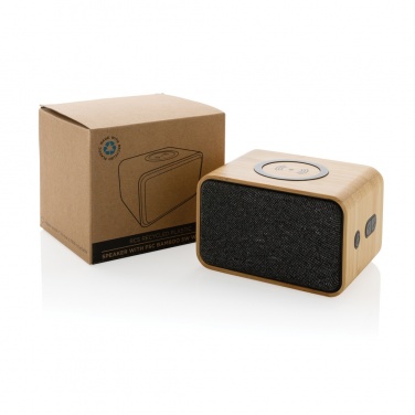 Logo trade promotional merchandise picture of: RCS Rplastic 3W speaker with bamboo 5W wireless