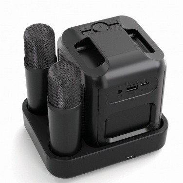 Logo trade promotional products image of: Singvibe RCS recycled plastic karaoke set with double mic