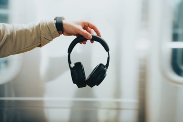 Logo trade business gift photo of: Irvine RCS recycled and repairable ANC wireless headphone