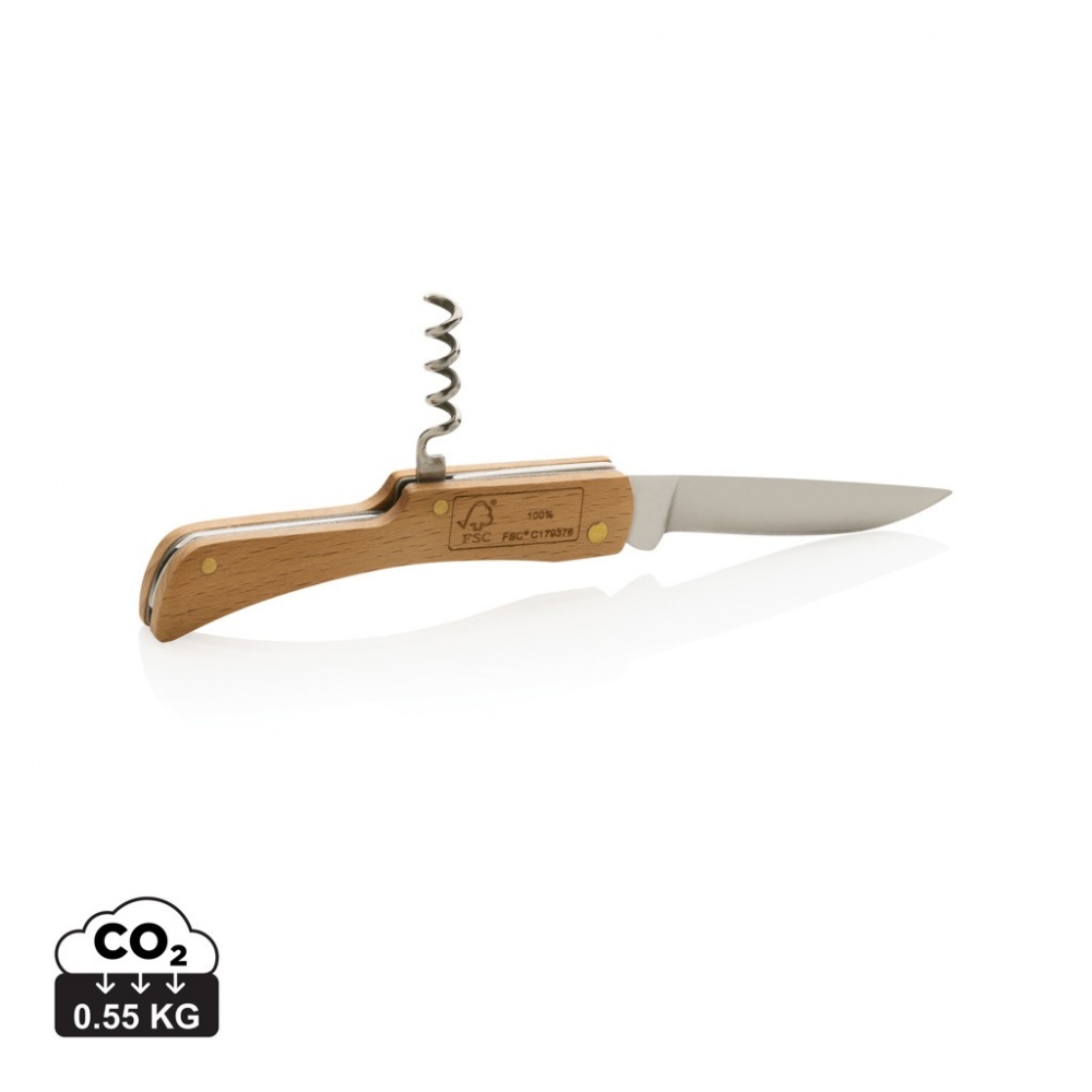 Logotrade promotional merchandise picture of: Wooden knife with bottle opener