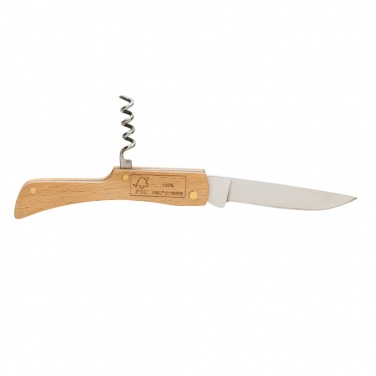Logo trade promotional merchandise image of: Wooden knife with bottle opener
