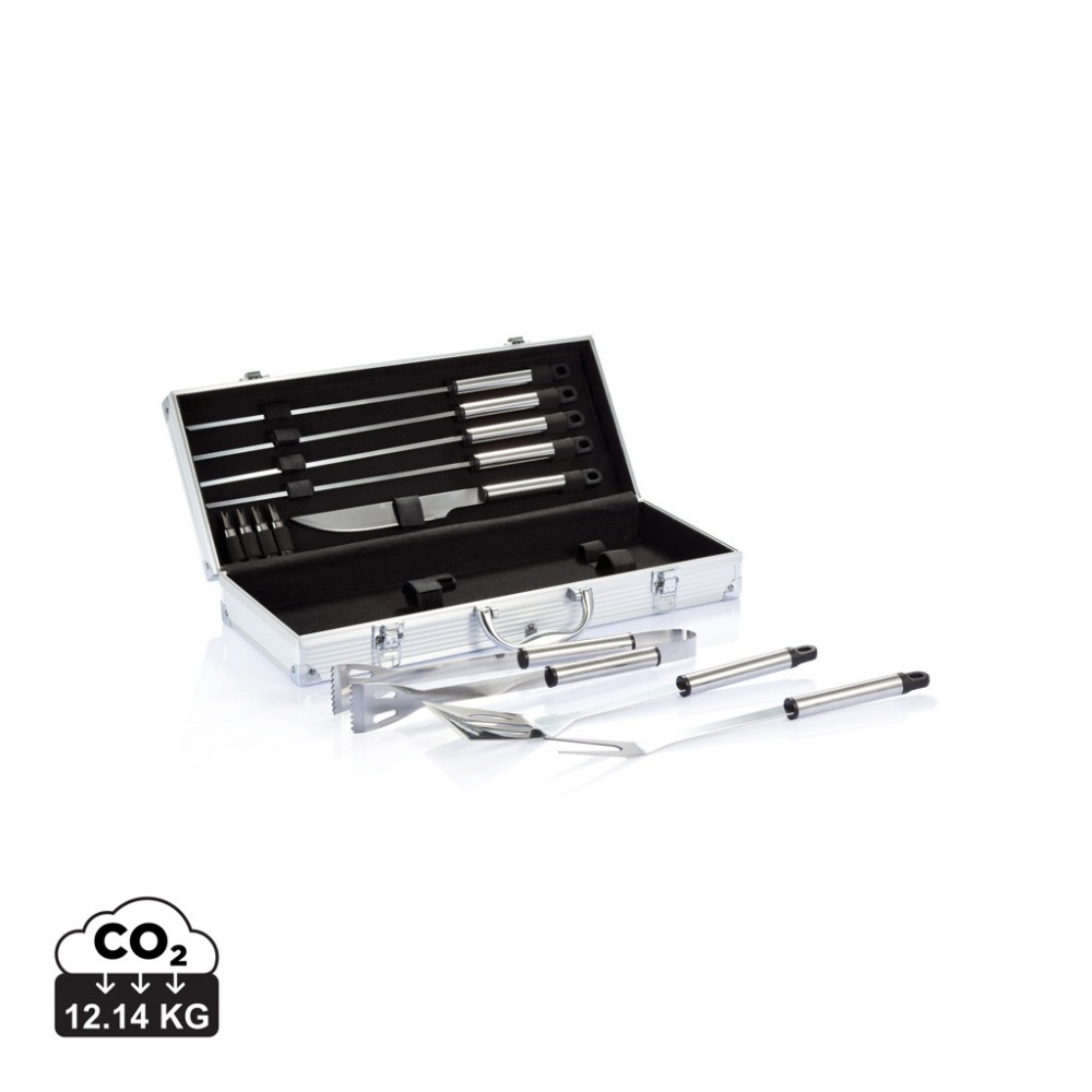 Logotrade promotional product picture of: 12 pcs barbecue set in aluminium box