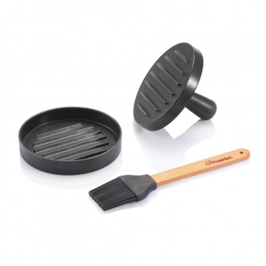 Logo trade promotional gifts picture of: BBQ set with hamburger press and brush