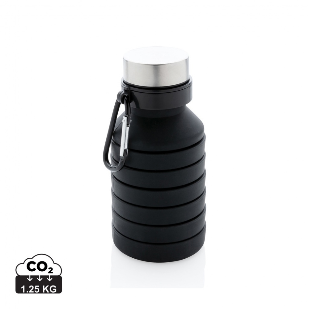 Logotrade promotional merchandise image of: Leakproof collapsible silicone bottle with lid