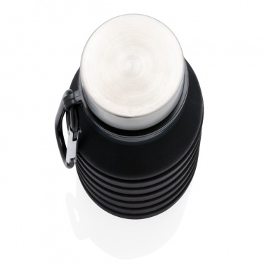 Logo trade corporate gift photo of: Leakproof collapsible silicone bottle with lid