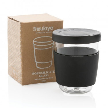 Logo trade advertising product photo of: Ukiyo borosilicate glass with silicone lid and sleeve