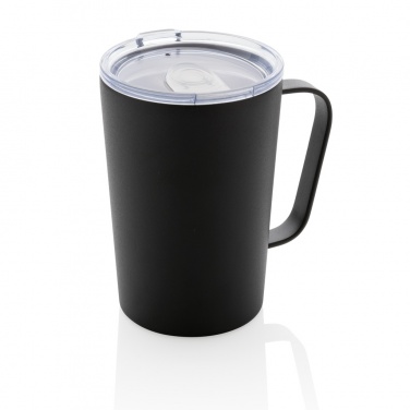 Logotrade promotional product picture of: RCS Recycled stainless steel modern vacuum mug with lid