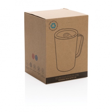 Logo trade advertising products picture of: RCS Recycled stainless steel modern vacuum mug with lid