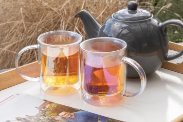 Logotrade promotional products photo of: Deluxe double wall electroplated glass mug