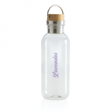Logo trade promotional products picture of: RCS RPET bottle with bamboo lid and handle