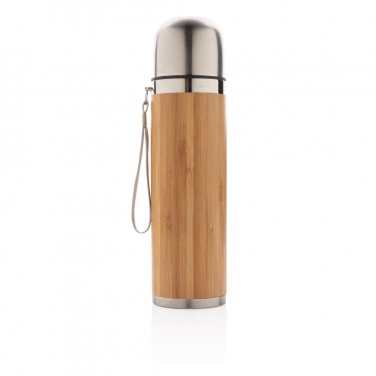 Logo trade corporate gifts image of: Bamboo vacuum travel flask