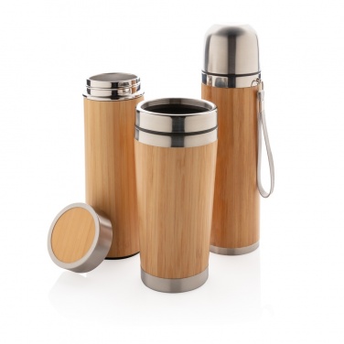 Logotrade promotional giveaway picture of: Bamboo vacuum travel flask