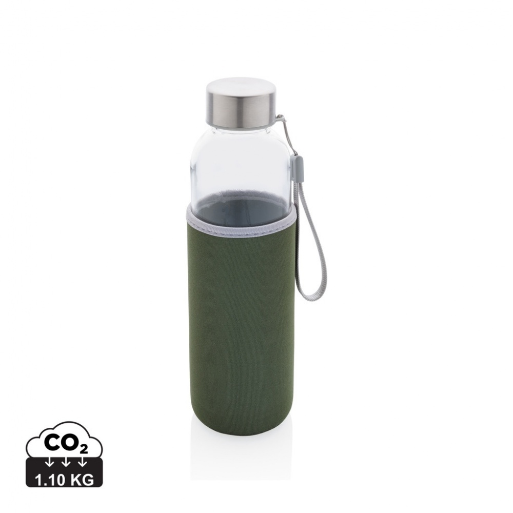 Logo trade promotional items image of: Glass bottle with neoprene sleeve