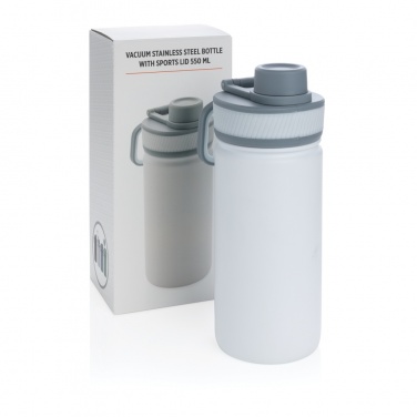 Logo trade promotional merchandise photo of: Vacuum stainless steel bottle with sports lid 550ml