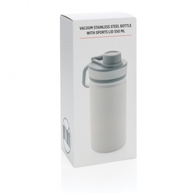 Logo trade promotional giveaways image of: Vacuum stainless steel bottle with sports lid 550ml