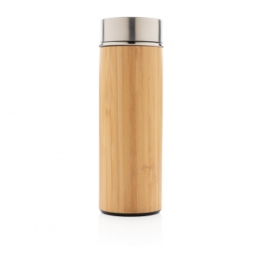 Logo trade promotional giveaways image of: Leak proof bamboo vacuum bottle