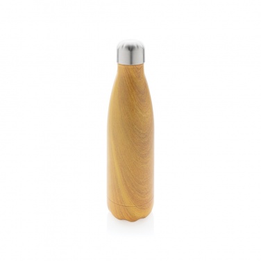 Logo trade corporate gifts image of: Vacuum insulated stainless steel bottle with wood print