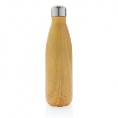 Logotrade promotional merchandise picture of: Vacuum insulated stainless steel bottle with wood print