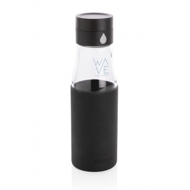 Logo trade promotional giveaways image of: Ukiyo glass hydration tracking bottle with sleeve