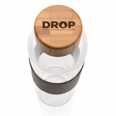 Logo trade promotional giveaway photo of: Impact borosilicate glass bottle with bamboo lid