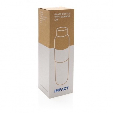 Logo trade promotional gifts picture of: Impact borosilicate glass bottle with bamboo lid
