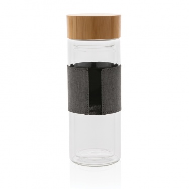Logo trade promotional merchandise photo of: Impact double wall borosilicate glass bottle