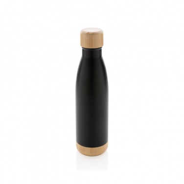 Logotrade promotional item picture of: Vacuum stainless steel bottle with bamboo lid and bottom