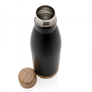 Logo trade advertising product photo of: Vacuum stainless steel bottle with bamboo lid and bottom