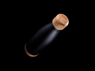 Logotrade promotional item image of: Vacuum stainless steel bottle with bamboo lid and bottom