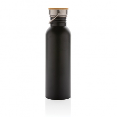 Logotrade business gift image of: Modern stainless steel bottle with bamboo lid