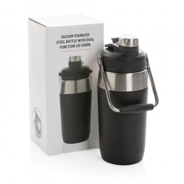 Logo trade corporate gifts picture of: Vacuum stainless steel dual function lid bottle 500ml